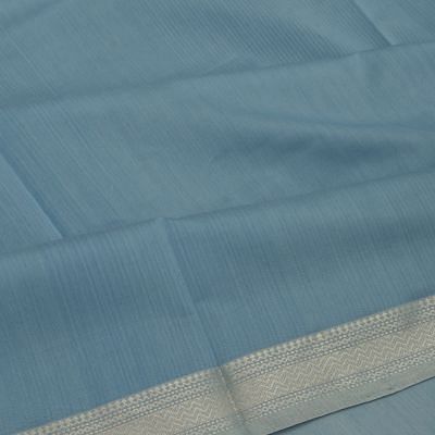 Maheswari Cotton Plain Pastel Blue Saree