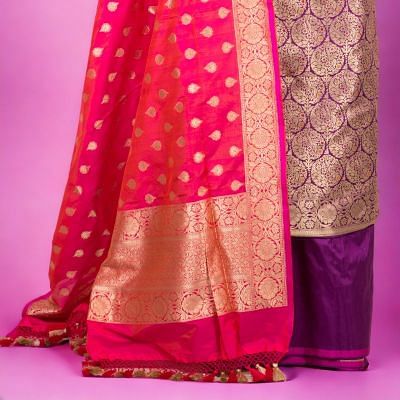 Banarasi Silk Brocade Purple Salwar Suit Set