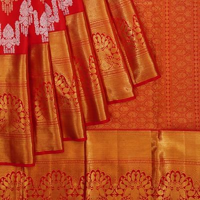 Kanchipuram Silk Brocade Red Saree