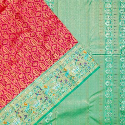 Kanchipuram Silk Brocade Pink Saree