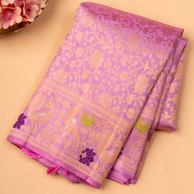 Buy red kanchipuram bridal silk saree with pure zari
