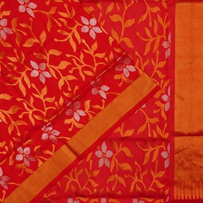 Uppada Silk All Over Jamdani Jaal Red Saree