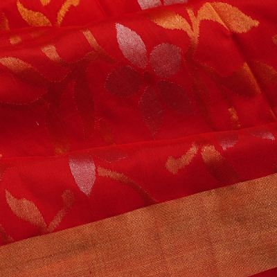 Uppada Silk All Over Jamdani Jaal Red Saree