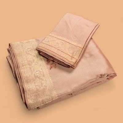 Banarasi Silk Plain Snuff Dhoti With Kurtha And Kanduva