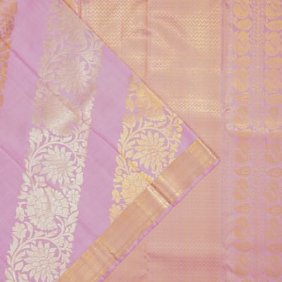 Kanchipuram Silk Leheriya Baby Pink Saree