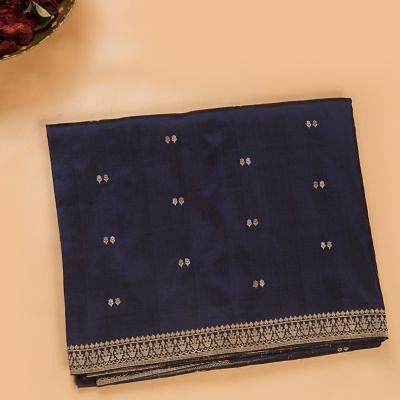 Banarasi Katan Silk Butta Dark Blue Saree