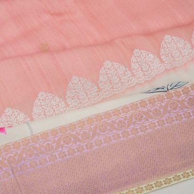 Banarasi Tussar Georgette Butta Peach Saree