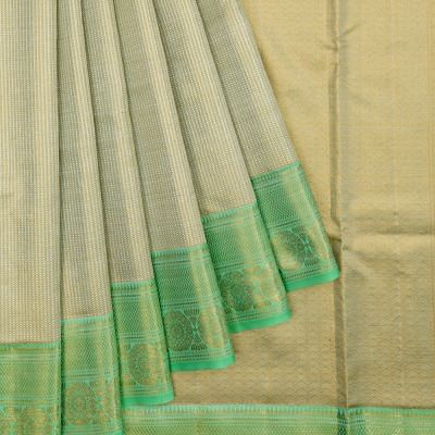 Kanchipuram Silk Tissue Brocade Pastel Green Saree