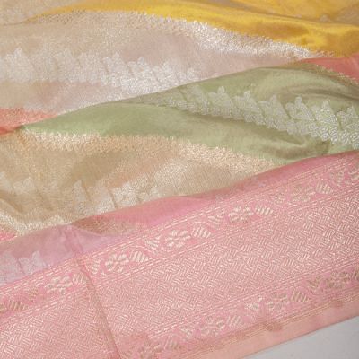 Banarasi Silk Jaal Rangkat Multicolor Saree