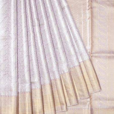 Kanchipuram Silk Tissue Brocade Lavender Saree