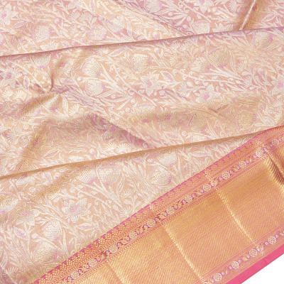 Kanchipuram Silk Tissue Brocade Pastel Pink Saree