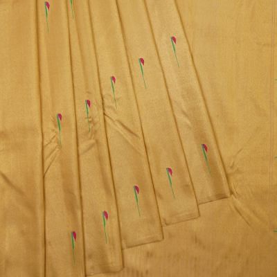 Kanchipuram Silk Tissue Butta Gold Saree