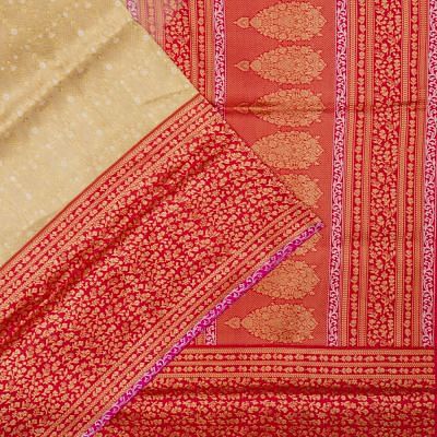 Kanchipuram Silk Brocade Beige Saree