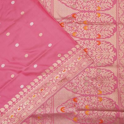 Banarasi Silk Butta Pink Saree