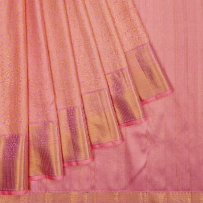 Kanchipuram Silk Brocade Pink Saree