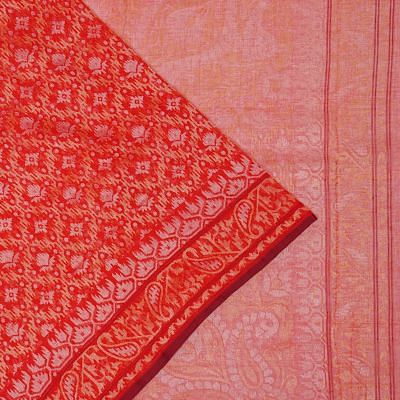 Banarasi Cotton Jamdani Rakthambari Saree