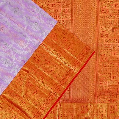 Kanchipuram Silk Brocade Lavender Saree