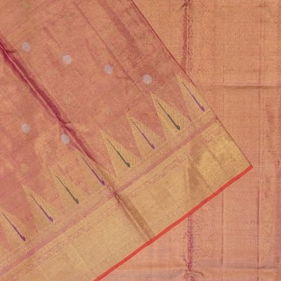 Kanchipuram Silk Tissue Butta Orange Saree