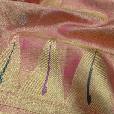 Kanchipuram Silk Tissue Butta Orange Saree