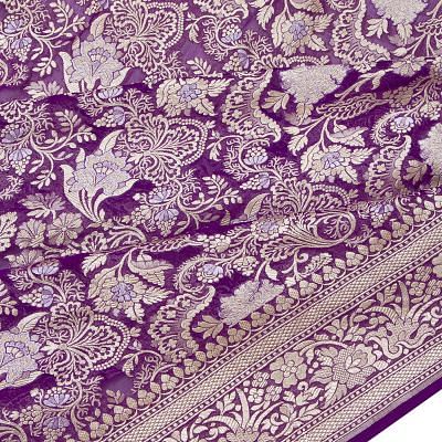 Banarasi Georgette Brocade Purple Saree