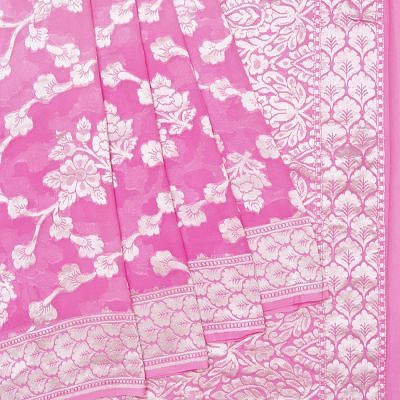 Banarasi Georgette Brocade Baby Pink Saree