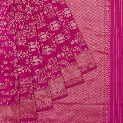 Banarasi Silk Jamdani Brocade Purple Saree