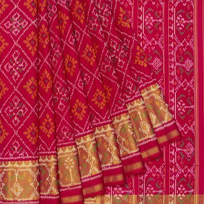 Pochampally Silk Ikat Red Saree