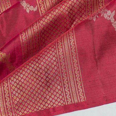 Kanchipuram Silk Brocade Maroon Antique Zari Saree