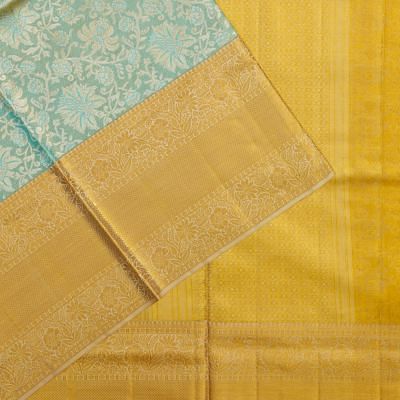 Kanchipuram Silk Tissue Brocade Pastel Blue Saree