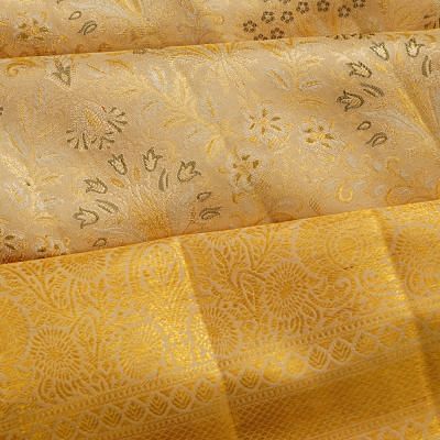 Kanchipuram Silk Brocade Cream Saree