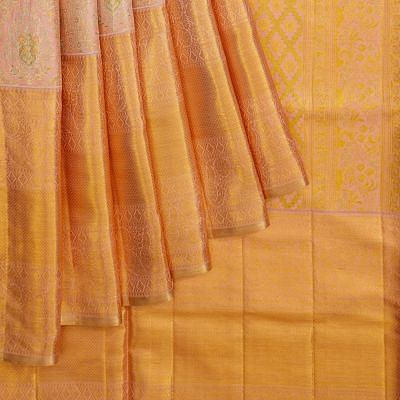 Kanchipuram Silk Brocade Pink Saree