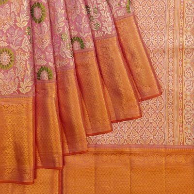 Kanchipuram Silk Brocade Pink Saree