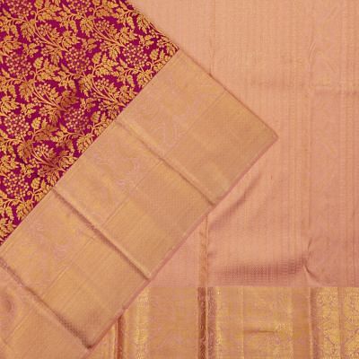 Kanchipuram Silk Brocade Purple Saree