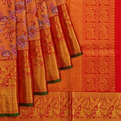 Kanchipuram Silk TIssue Brocade Red Saree