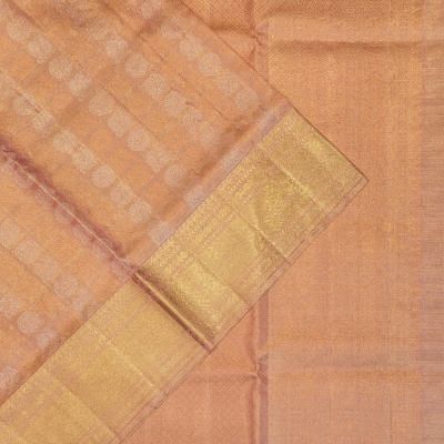 Kanchipuram Silk Tissue Brocade Peach Saree