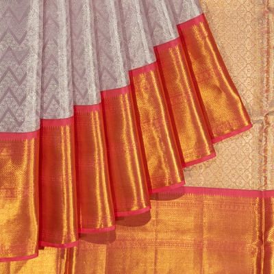 Kanchipuram Silk Tissue Brocade Lavender Saree