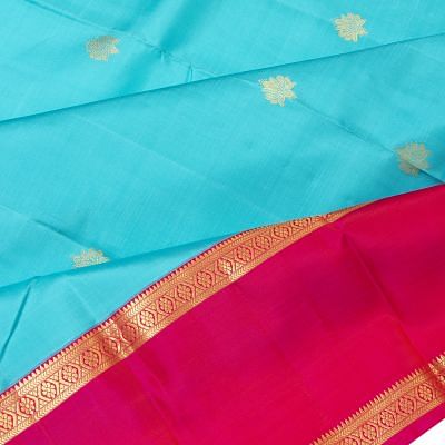 Kanchipuram Silk Butta Sky Blue Saree