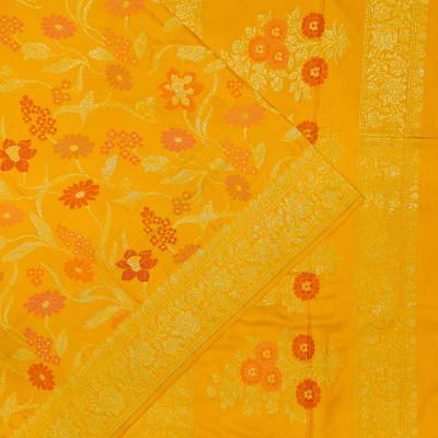 Banarasi Silk Jaal Yellow Saree