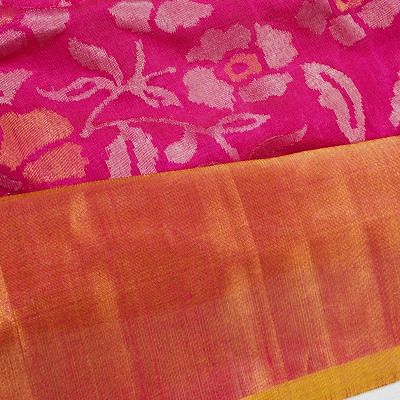 Uppada Silk All Over Jamdani Rani Pink Saree