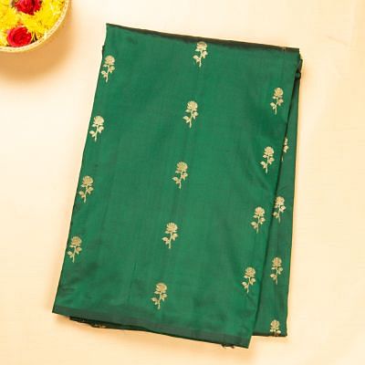 Banarasi Katan Silk Butta Dark Green Saree
