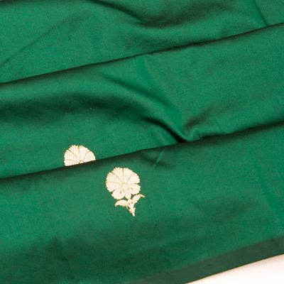 Banarasi Katan Silk Butta Dark Green Saree