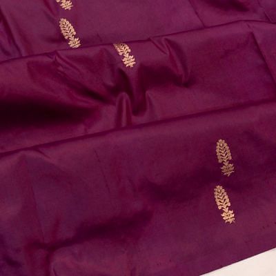 Banarasi Katan Silk Butta Deep Purple Saree