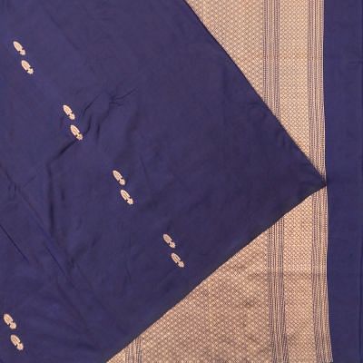 Banarasi Katan Silk Butta Dark Blue Saree