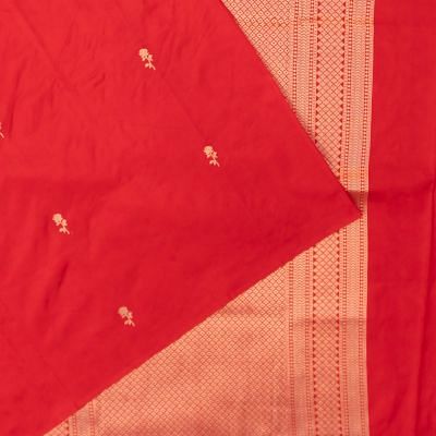 Banarasi Katan Silk Butta Red Saree