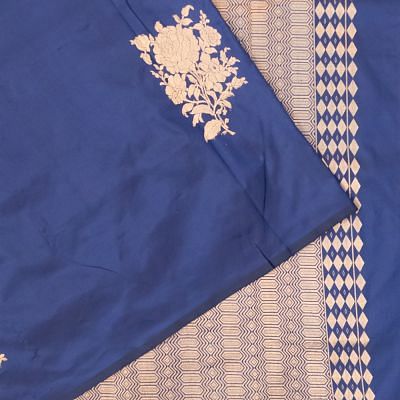 Banarasi Katan Silk Butta Blue Saree