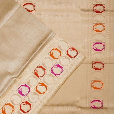 Banarasi Silk Brocade Cream Saree