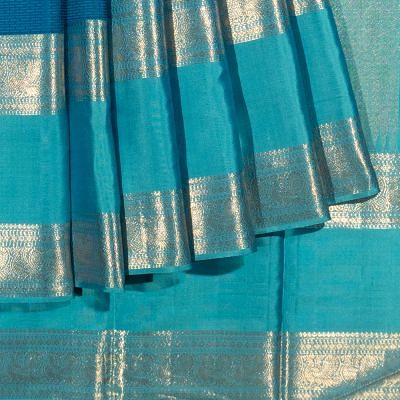 Kanchipuram Silk Jacquard Dark Blue Saree