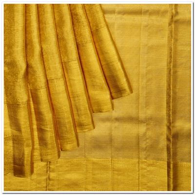 Kanchipuram Silk Tissue Jaal Gold Saree