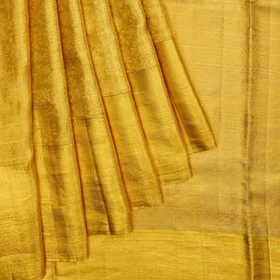 Kanchipuram Silk Tissue Brocade Gold Saree