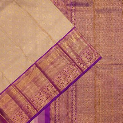 Kanchipuram Silk Brocade Peach Saree